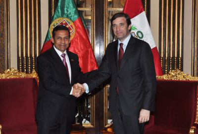 Presidente Ollanta Humala recibió visita oficial  del Primer Ministro de Portugal   