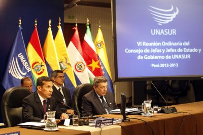 Discurso del Presidente de la República, Ollanta Humala Tasso, durante la ceremonia de inauguración de la VI Reunión Ordinaria del Consejo de Jefas y Jefes de Estado de la Unión de Naciones Suramericanas (UNASUR)