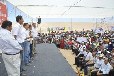 Discurso del Presidente de la República, Ollanta Humala Tasso, durante la ceremonia de inauguración de la planta de energía solar, ubicada en la provincia Mariscal Nieto, en la región Moquegua