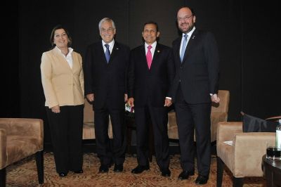 Presidentes Ollanta Humala y Sebastián Piñera ofrecieron declaración conjunta al culminar reunión bilateral 