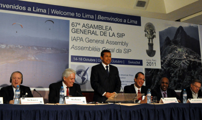 Presidente Ollanta Humala inauguró 67° Asamblea General de Sociedad Interamericana de Prensa