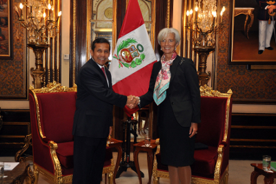 Presidente Ollanta Humala se reunio directora FMI